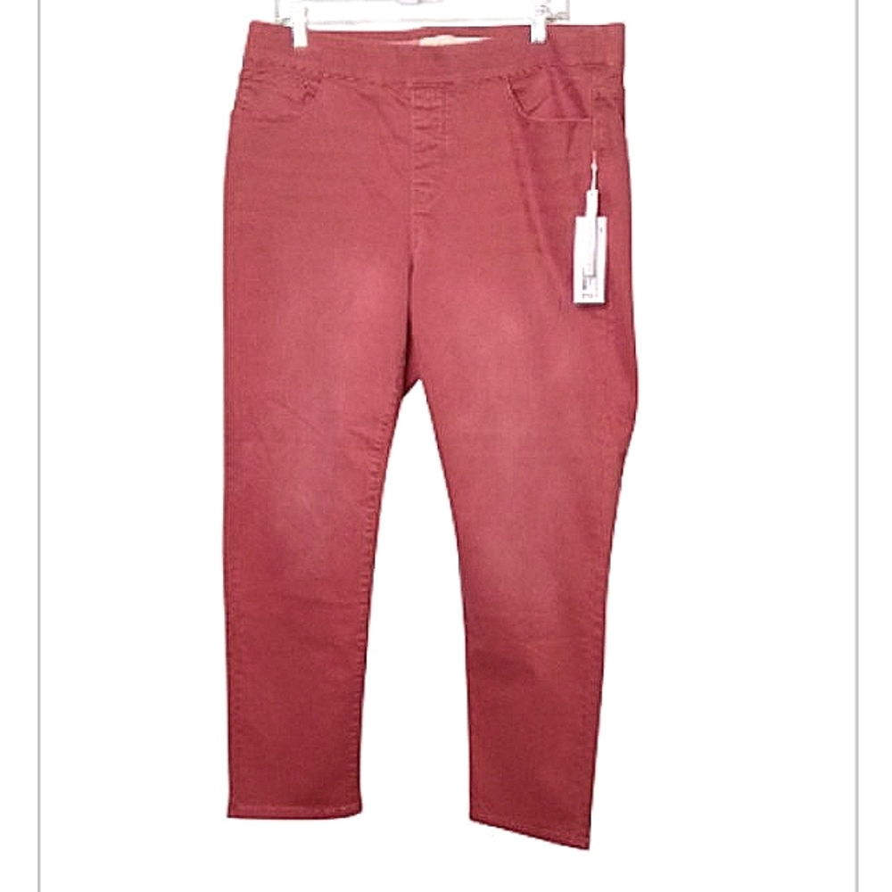 NWT Soft Surroundings Ultimate Denim Relaxed Straight Jeans Canyon Clay Large - Picture 2 of 7